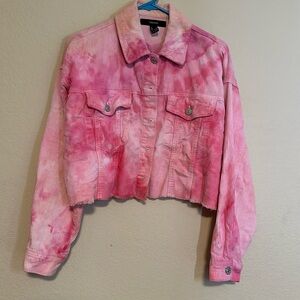 Tie Dye Corduroy Crop Jacket